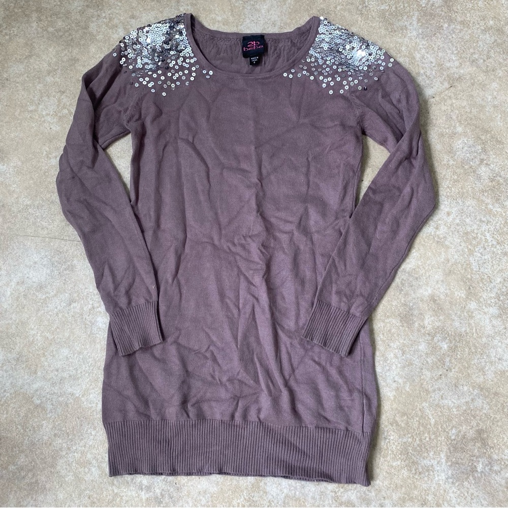 2B Bebe Purple Long Sleeve Bodycon Dress Size Small